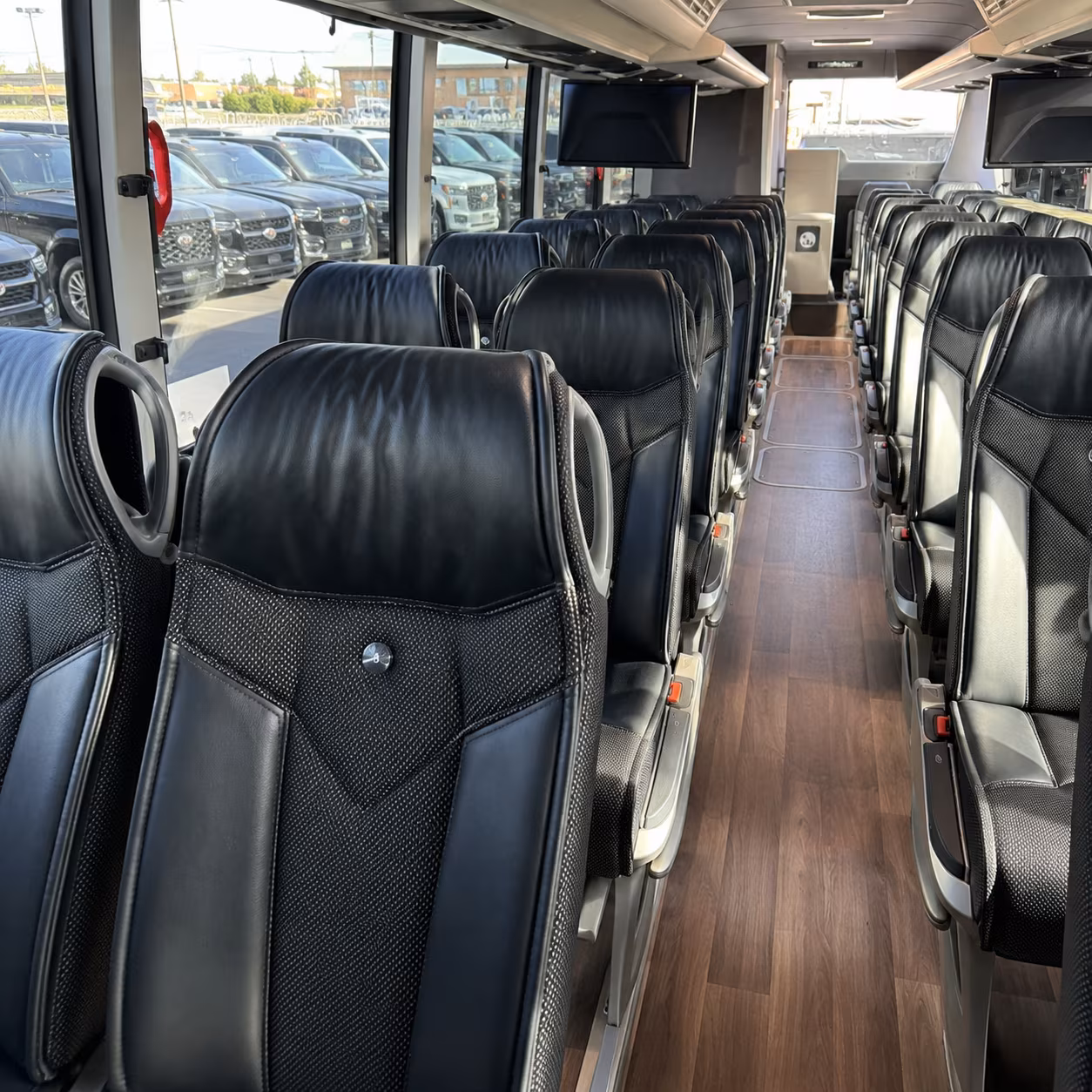 56 passenger charter bus inside