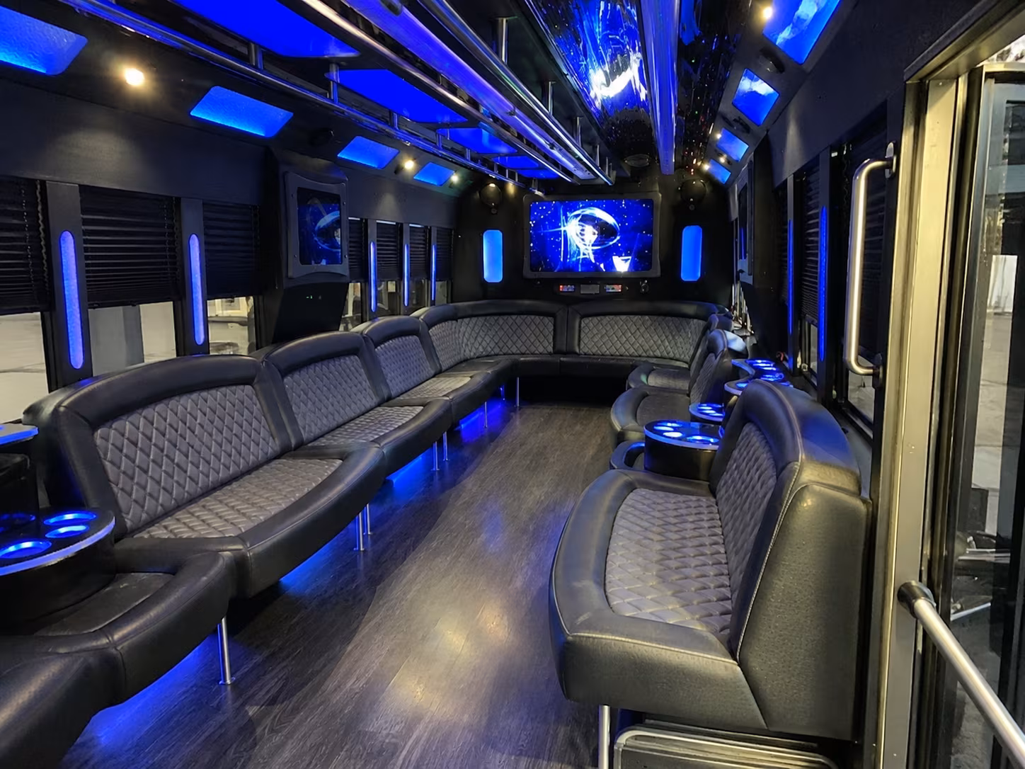 huntington beach 28 passenger party bus interior